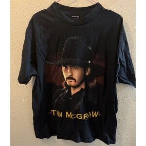 Vintage Tim McGraw Single Stitch T-Shirt Black Country Music Tee 1990s